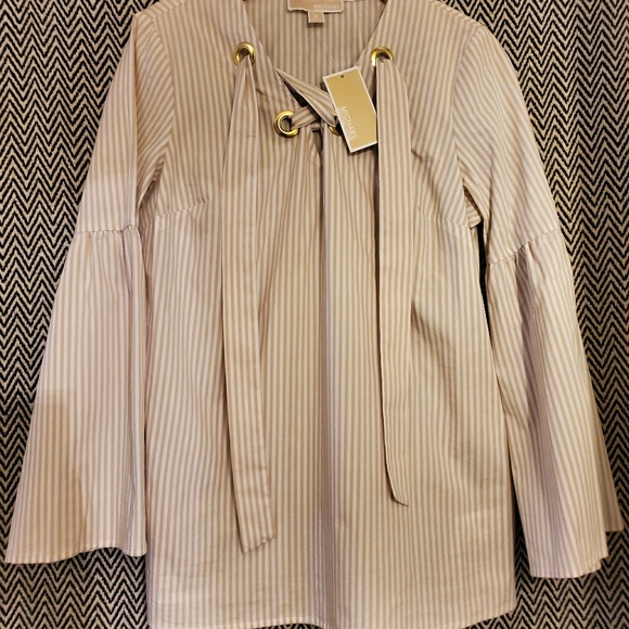 NWT Michael Kors Striped Bell Sleeve Tunic - Picture 3 of 4